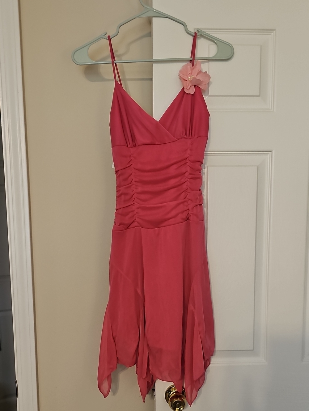Ruby Rox Pink Asymmetrical Spaghetti Strap Dress